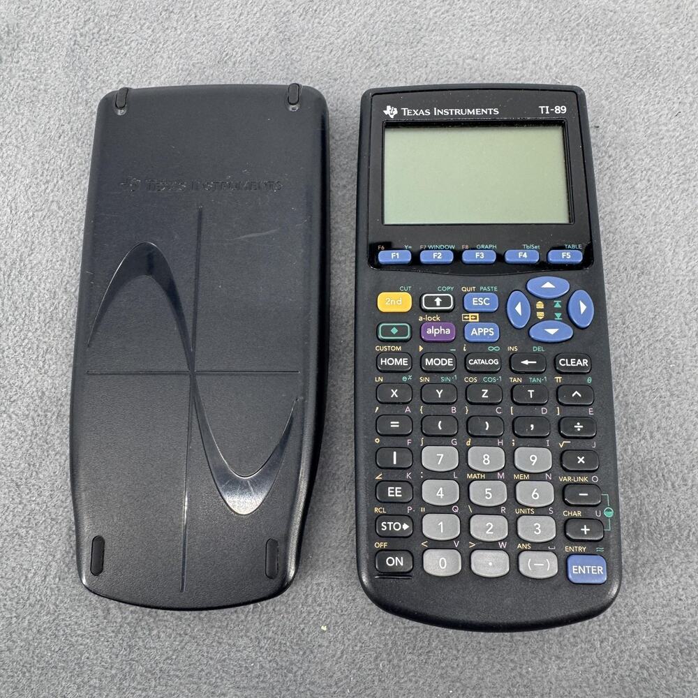 Texas Instruments TI-89 Graphing Calculator Handheld Black Cover Case TESTED